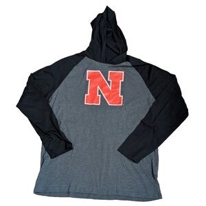 Nebraska Cornhuskers Lightweight Pullover Hoodie by Captivating, Gray, Men's XL